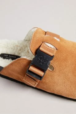 Ted Baker Brown Ruefus Suede Nylon Clip Mule Slippers -TED BAKER Sales Store unnamed file 6095