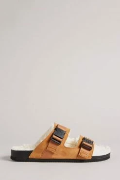 Ted Baker Dougie Brown Suede Nylon Clip Two Strap Slippers -TED BAKER Sales Store unnamed file 6101