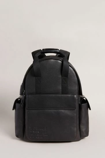 Ted Baker Mens Black Kailen Branded Leather Backpack Bag 7 Ted Baker Mens Black Kailen Branded Leather Backpack Bag - Image 5