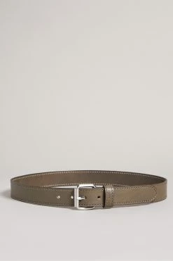 TED BAKER Sales Store 19 Ted Baker Turnr Grey Stitched Leather Belt