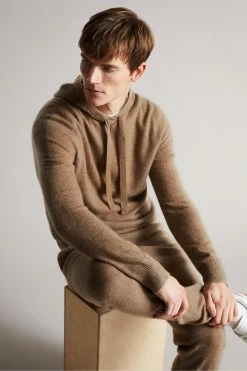 Ted Baker Brown Bannks Cashmere Hoodie -TED BAKER Sales Store unnamed file 6133