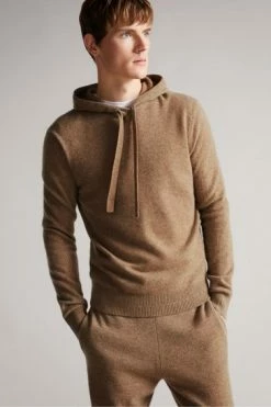 Ted Baker Brown Bannks Cashmere Hoodie -TED BAKER Sales Store unnamed file 6136