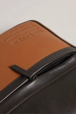 Ted Baker Mens Natural Kianul Branded Leather Messenger Bag -TED BAKER Sales Store unnamed file 614