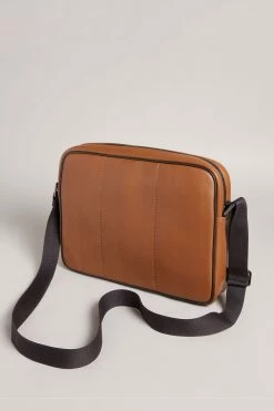 Ted Baker Mens Natural Kianul Branded Leather Messenger Bag -TED BAKER Sales Store unnamed file 615