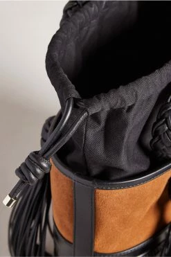 Ted Baker Saffya Brown Branded Tassel Detail Mini Tote -TED BAKER Sales Store unnamed file 661