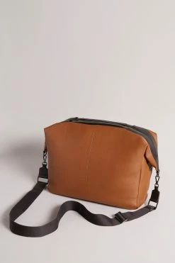 Ted Baker Kaisel Tan Brown Branded Leather Holdall Bag -TED BAKER Sales Store unnamed file 669