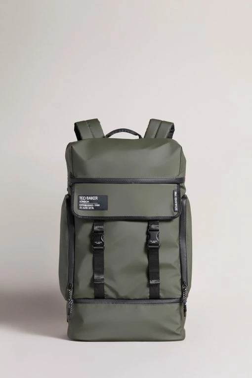 Ted Baker Walks Olive Green Rubberised Zip Top Backpack 6 Ted Baker Walks Olive Green Rubberised Zip Top Backpack -TED BAKER Sales Store unnamed file 699