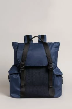 Ted Baker Masha Navy Blue Knit Nylon Backpack