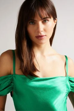 Ted Baker Esta Mid-Green Cold Shoulder Cowl Front Midi Slip Dress 11 Ted Baker Esta Mid-Green Cold Shoulder Cowl Front Midi Slip Dress -TED BAKER Sales Store unnamed file 740