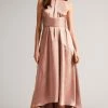 Ted Baker Mmilly Dusky Pink High Low Halter Dress -TED BAKER Sales Store unnamed file 746