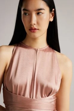 Ted Baker Mmilly Dusky Pink High Low Halter Dress -TED BAKER Sales Store unnamed file 747