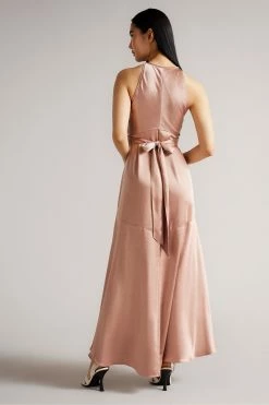 Ted Baker Mmilly Dusky Pink High Low Halter Dress -TED BAKER Sales Store unnamed file 748