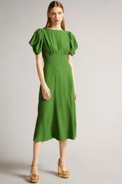 Ted Baker Tulipi Green Panelled Midi Tea Dress -TED BAKER Sales Store unnamed file 764