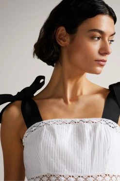 Ted Baker White Promis Midi Dress With Grosgrain Straps -TED BAKER Sales Store unnamed file 773