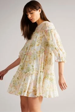 Ted Baker Bellona White Tiered Trapeze Mini Dress -TED BAKER Sales Store unnamed file 785