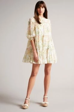 Ted Baker Bellona White Tiered Trapeze Mini Dress -TED BAKER Sales Store unnamed file 788