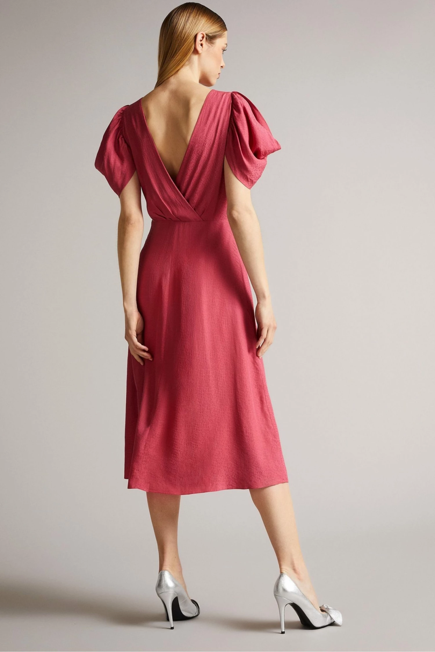 Ted Baker Tulipi Mid-Pink Panelled Midi Tea Dress 4 Ted Baker Tulipi Mid-Pink Panelled Midi Tea Dress - Image 2