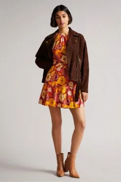 Ted Baker Red Patti Self Belt Detail Mini Dress -TED BAKER Sales Store unnamed file 796