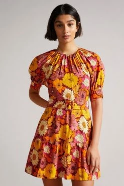 Ted Baker Red Patti Self Belt Detail Mini Dress -TED BAKER Sales Store unnamed file 800