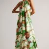 Ted Baker Green Dulina Strappy Linen Maxi Dress With Pleat Detail -TED BAKER Sales Store unnamed file 801