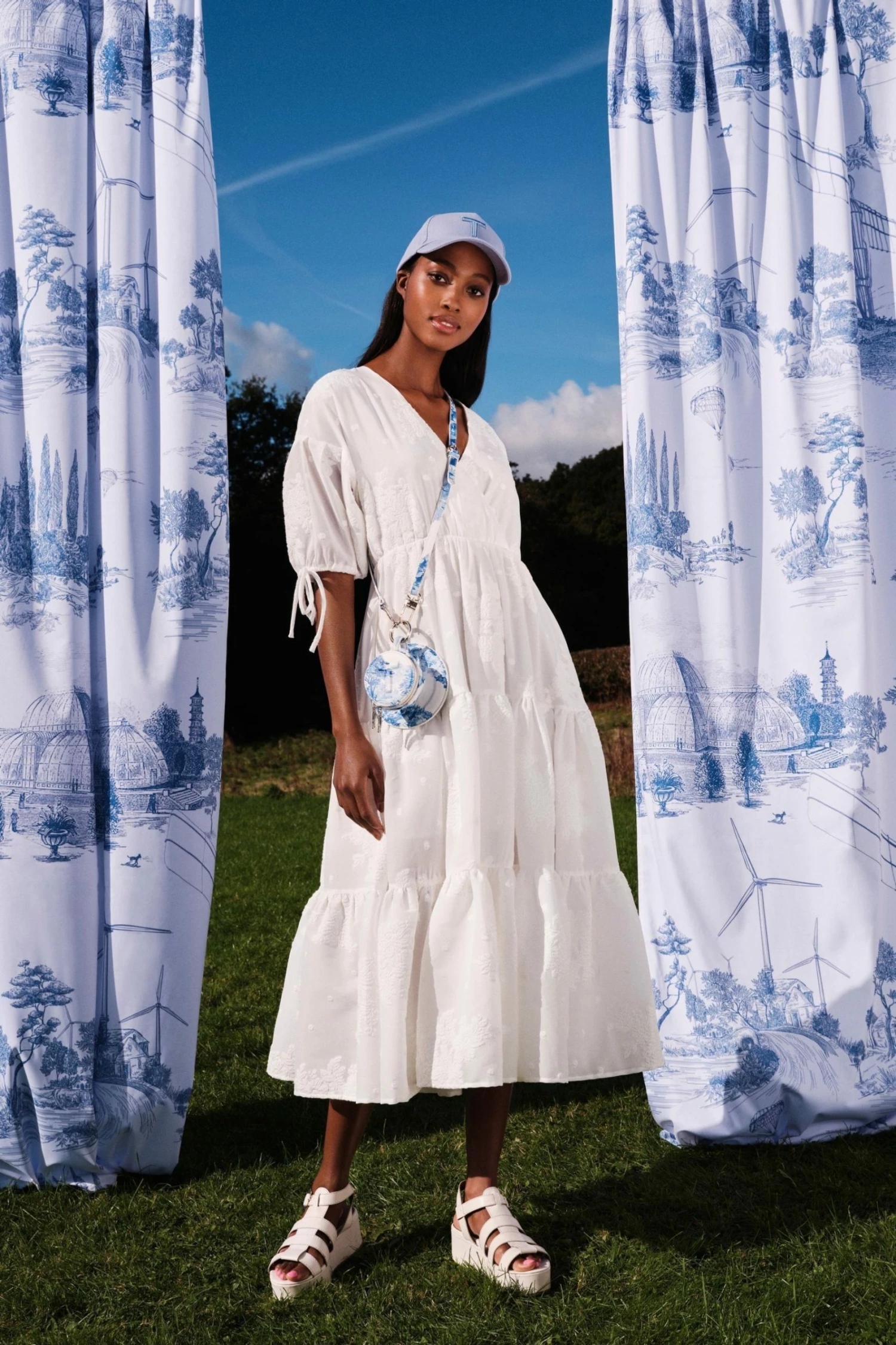 Ted Baker Darita White Puff Sleeve Midi Dress With Fixed Wrap Front 3 Ted Baker Darita White Puff Sleeve Midi Dress With Fixed Wrap Front