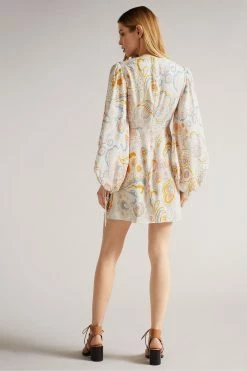 Ted Baker Thelia White Exaggerated Sleeve Mini Dress -TED BAKER Sales Store unnamed file 845