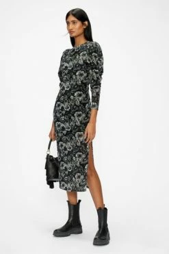 Ted Baker Black Alicah Devore Mesh Sleeve Detail Dress -TED BAKER Sales Store unnamed file 853