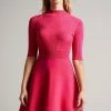 Ted Baker Red Viviiyy Deep-Pink Engineered Skater Dress -TED BAKER Sales Store unnamed file 860