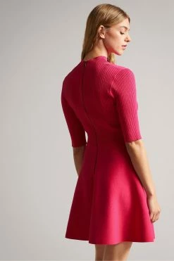 Ted Baker Red Viviiyy Deep-Pink Engineered Skater Dress -TED BAKER Sales Store unnamed file 861