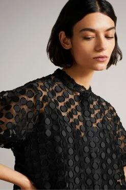 Ted Baker Oversized Nelanie Black Shirt Dress With Puff Sleeve -TED BAKER Sales Store unnamed file 880