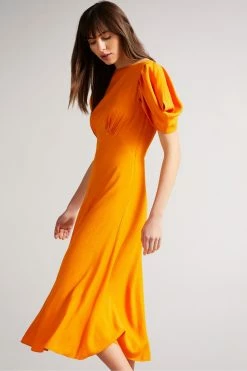 Ted Baker Tulipi Orange Panelled Midi Tea Dress 10 Ted Baker Tulipi Orange Panelled Midi Tea Dress -TED BAKER Sales Store unnamed file 885