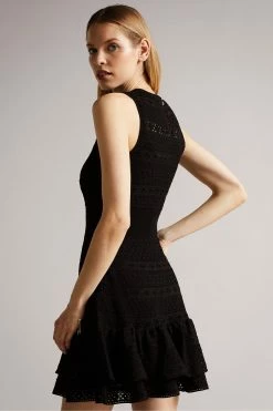 Ted Baker Maleko Black Lace Stitch Dress -TED BAKER Sales Store unnamed file 932