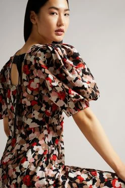 Ted Baker Pink Printed Floral Seersucker Midi Dress 9 Ted Baker Pink Printed Floral Seersucker Midi Dress -TED BAKER Sales Store unnamed file 944