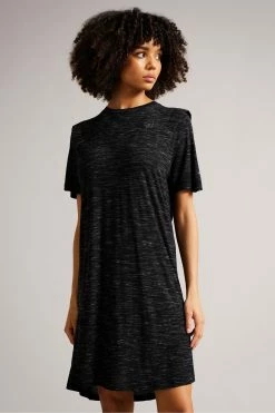 Ted Baker Julina Grey T-Shirt Dress With Shoulder Detail -TED BAKER Sales Store unnamed file 972