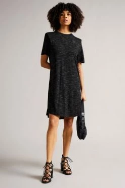 Ted Baker Julina Grey T-Shirt Dress With Shoulder Detail -TED BAKER Sales Store unnamed file 975