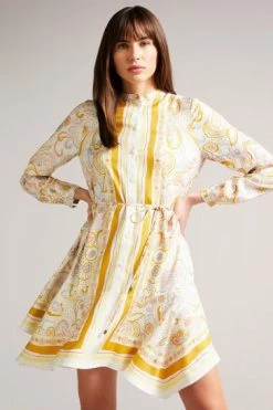 Ted Baker Paulita Yellow Handkerchief Hem Shirt Dress -TED BAKER Sales Store unnamed file 987